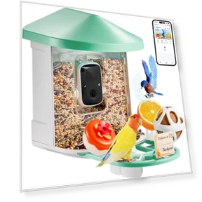 Smart Bird Feeder with Camera 2K HD, AI Identify Bird Species — Backyard Birding, VEVOR