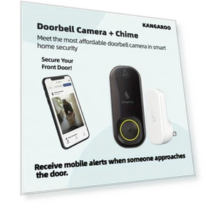 Wireless Camera Doorbell with Chime, HD Security Camera, Night Vision, Motion Sensor — Security Cameras, Kangaroo