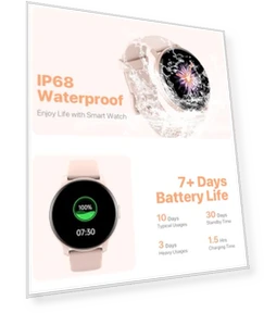 HD Smartwatch with Bluetooth Calling, 100+ Sport Modes, IP68 Waterproof — Smartwatches, JeeJTek