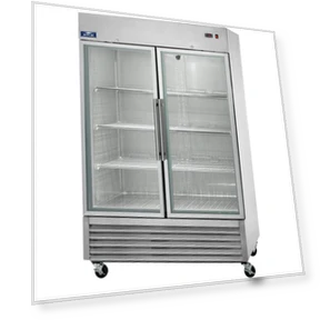Two Door Glass Reach-In Refrigerator, 49 cu. ft, Stainless Steel — Mini Fridges, Arctic Air