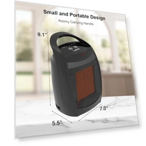 Portable Ceramic Space Heater with Thermostat & Remote Control — Home Climate Control, JIBUFI