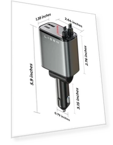 Retractable Car Charger 69W USB C Fast Charging Adapter — Charging Solutions, LISEN