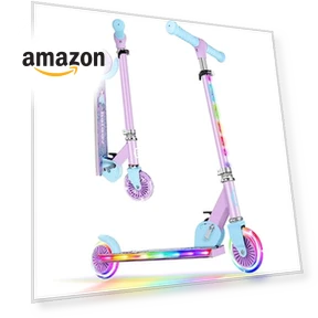 V2 Scooters for Kids with Light-Up Wheels & Adjustable Height, Foldable Kick Scooter for Children Ages 3-12 — Push Scooters, BELEEV