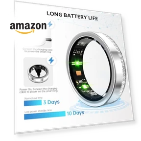 Smart Ring Fitness Tracker - Health Sleep Heart Rate Blood Oxygen Blood Pressure Monitor — Smartwatches, GANSI
