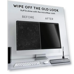 Electronic Screen Cleaner Wipes [2 Pack x40] with Microfiber Cloth — Display Shields, EVEO