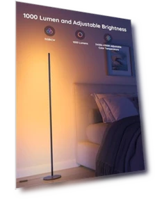 RGBIC Floor Lamp with Alexa, Music Sync, 16 Million Colors — LED, Govee