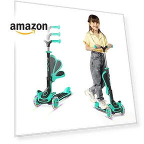 Foldable Seat Kids Scooter with LED Wheel Lights — Push Scooters, Lifemaster