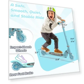 Foldable Kick Scooter with Light Up Wheels — Push Scooters, Feblomst