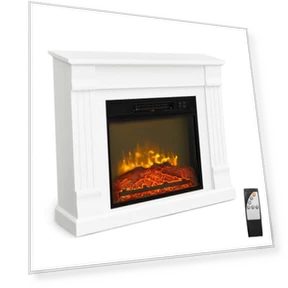 Electric Fireplace with Mantel — Tabletop Fireplaces, ROVSUN