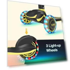 Light Up 3 Wheel Kick Scooter for Kids — Push Scooters, TONBUX