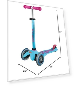 Mini Deluxe Three Wheeled Scooter — Push Scooters, Micro