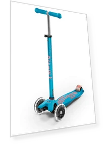 Three Wheeled Lean-to-Steer Scooter with Light-Up Wheels — Push Scooters, Micro