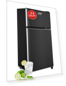 Vintage Double Door Refrigerator with Freezer — Mini Fridges, KRIB BLING