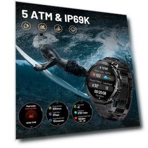 Rugged Smartwatch with GPS and AMOLED Display — Smartwatches, HIDAMEL