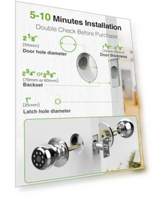 Smart Door Knob Fingerprint Door Lock — Smart Home Security, GHome Smart