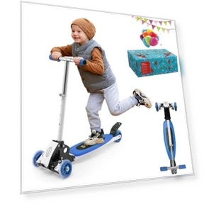 Foldable Three Wheel Lean-to-Steer Scooter for Kids — Electric Vehicles, VUGHIUA