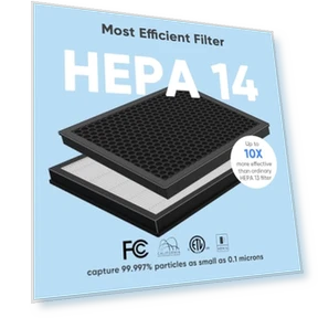 Large Room Air Purifier with H14 True HEPA Filter — Activated Carbon Air Purifiers, DAYETTE