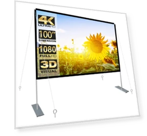 100 inch Outdoor Projector Screen and Stand — Home Theater Projectors, HOIN