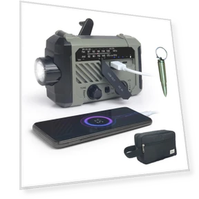 Emergency Solar Radio with Hand Crank — Weather, Other
