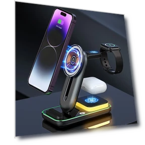 Magnetic 3-in-1 Wireless Charger with Night Light — Chargers