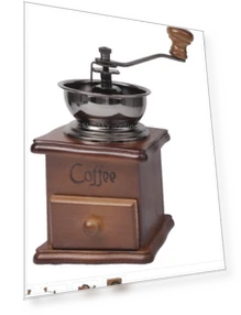 Manual Coffee Mill with Wood Stand Bowl — Hand Coffee Grinders
