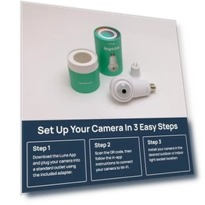 2K Light Bulb Security Camera — Smart Home Security, LUNA HOME, LLC
