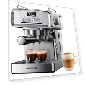 Espresso Machine with Milk Frother Steam Wand — Coffee & Espresso Combos, SHARDOR