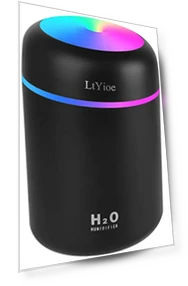 Portable Mini Humidifier with Colorful Night Light — Air Moisturizers, LtYioe