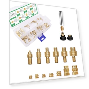 Heat Set Insert Tips and Threaded Inserts with Soldering Iron Adapter — 3D Printing Essentials, Mintion
