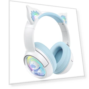 RGB BT / Wired / 2.4G Fox Shaped Headphones — Over-Ear Headphones, ONIKUMA