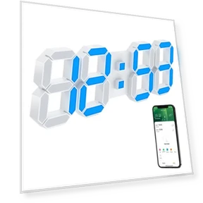 3D LED Wall Digital Color Clock — Alarms & Clocks