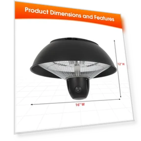 Infrared Hanging Electric Patio Heater — Patio Heaters, SUNNFLAME