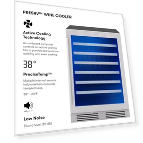 Wine Fridge Single Zone Under Counter — Wine Storage Solutions, Zephyr
