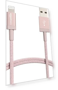 Nylon Braided USB-A to Lightning Charger Cable — Lightning, Amazon Basics
