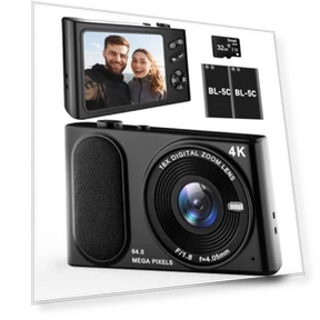 4K UHD Digital Camera with Autofocus and Anti-Shake — Compact Digital Cameras, TAOQQI