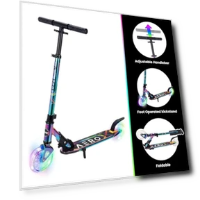 2 Wheel Kick Scooter with Dynamic Lights — Push Scooters, AERO MOBILITY