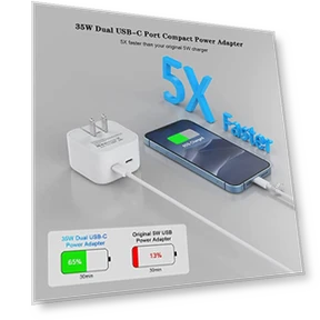 35W Dual USB-C Port Compact Power Adapter — Chargers & Adapters, Shenzhen Zhongjia Technology Co., Ltd