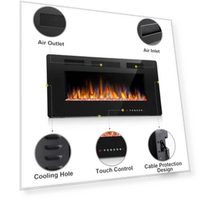 36 Inch Electric Fireplace Insert — Electric Heating Solutions, Joy Pebble