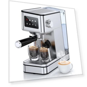 Compact Espresso Maker with Steam Milk Frother — Espresso Machines, QJA