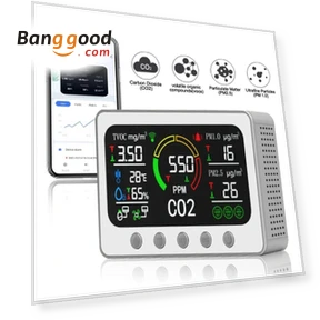 WIFI Smart CO2 Meter TVOC PM2.5 PM1.0 Temperature and Humidity Infrared Sensor Air Quality Monitor — Home Climate Control, Tuya
