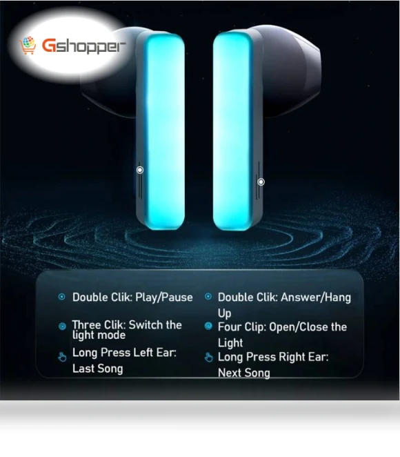 TWS Earbuds Bluetooth Earphone with Cool LED Light — In-Ear Headphones, JOYROOM