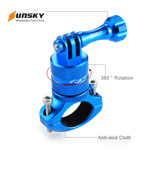 360 Degree Rotation Bike Aluminum Handlebar Adapter Mount — Mounts & Clamps, PULUZ