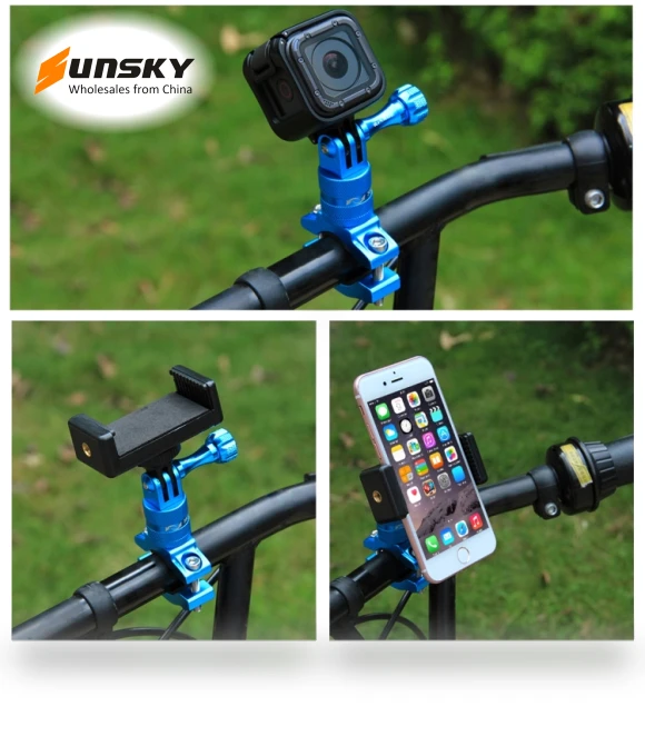 360 Degree Rotation Bike Aluminum Handlebar Adapter Mount — Mounts & Clamps, PULUZ
