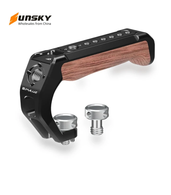 Arri Metal Wooden Top Handle with Cold Shoe Mount — Battery Grips, PULUZ