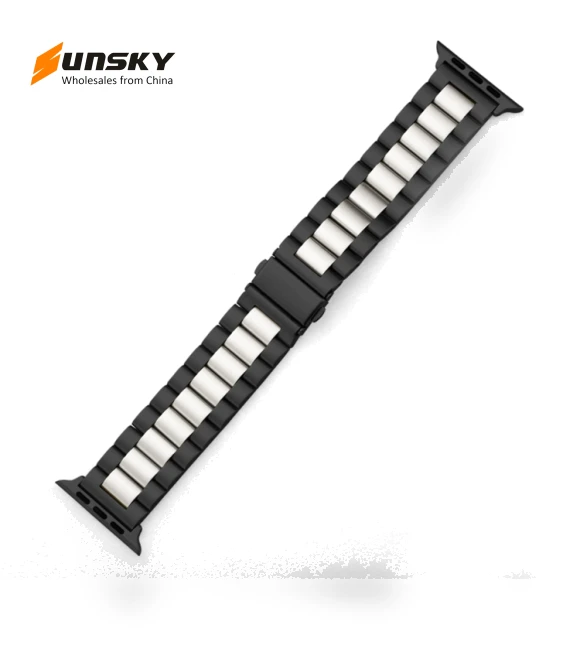 Fold Buckle 3 Beads Stainless Steel Watch Band — Watch Accessories