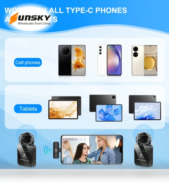 Wireless Lavalier Microphone for Type-C Phone — Audio Capture Devices, PULUZ