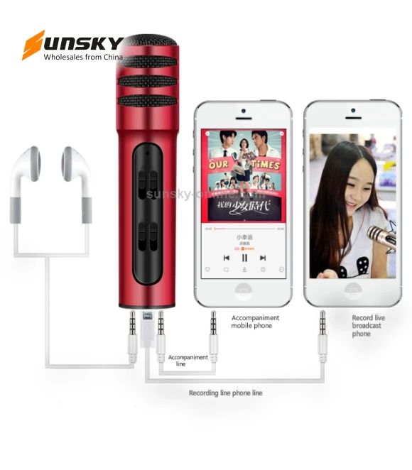 Condenser Microphone Dual Mobile Phone Karaoke Live Singing Microphone — Condenser, BGN
