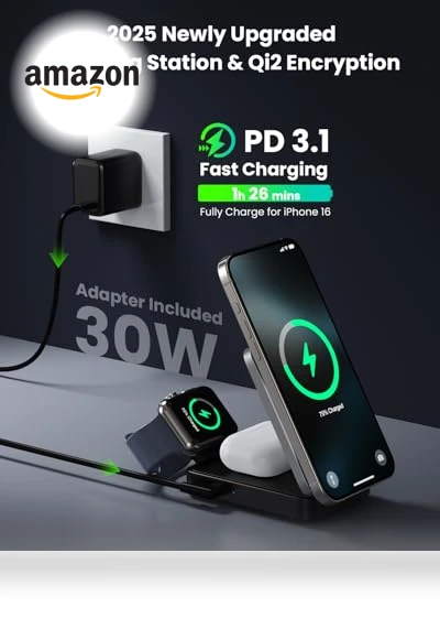 3-in-1 Wireless Charger Charging Station — Chargers & Adapters, Dongguan Yuanhaoxun Technology Co., Ltd.