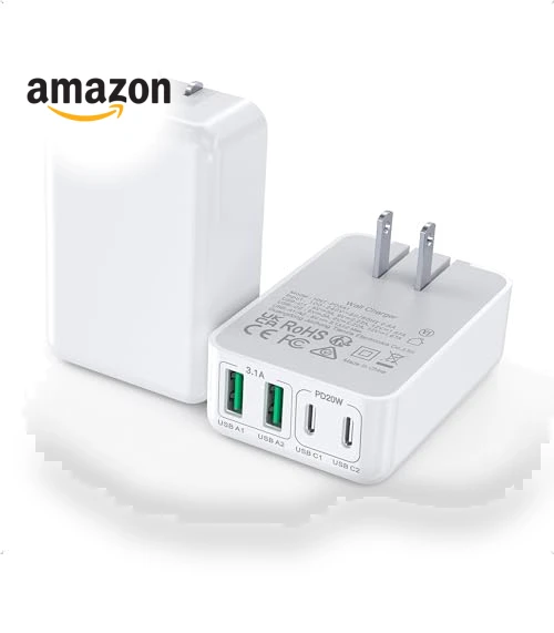 40W 4-Port Foldable USB C Wall Charger — Chargers, Qwinjwin