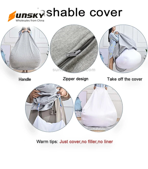 Lazy Sofa Bean Bag Chair Fabric Cover — Sofa